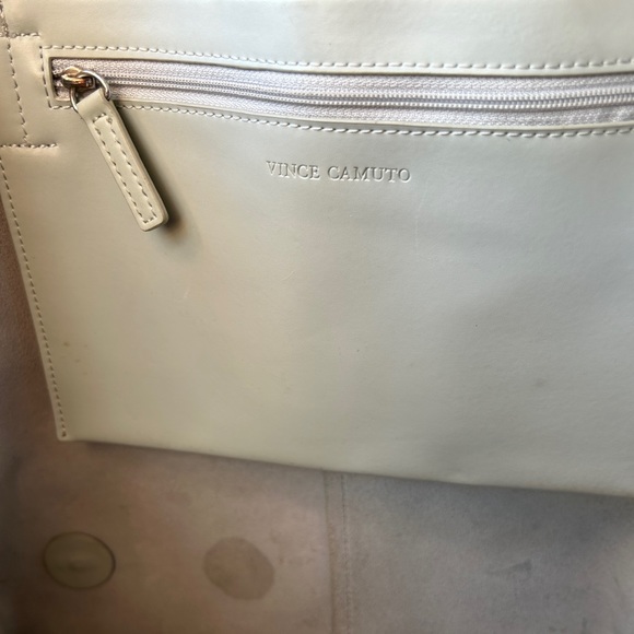 Vince Camuto Leila Laser Cut Leather Shoulder Tote in Blue Hint with Silver - Picture 4 of 7